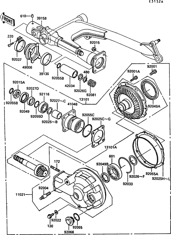 Drive shaft/final gear(1/2)(z550-g2--g5)