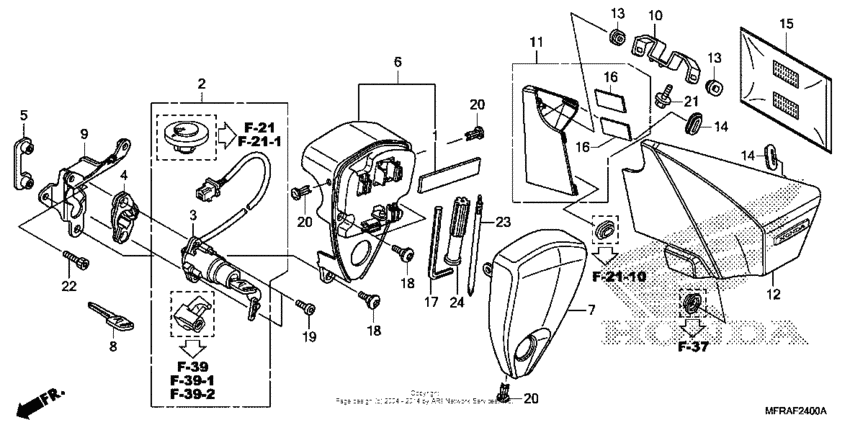 Side cover + tools + combination switch