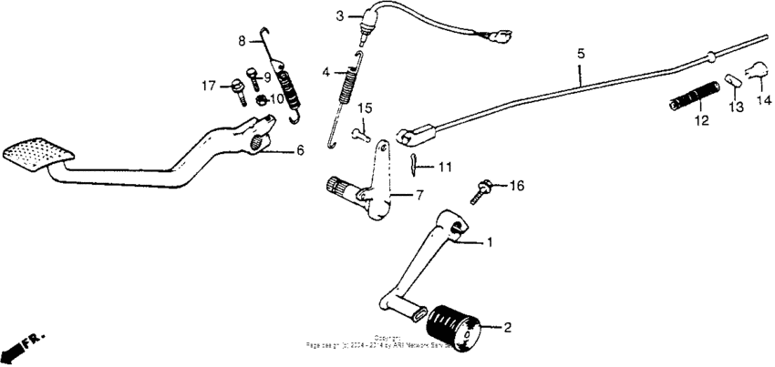 Vt500ft brake pedal + gearshift pedal