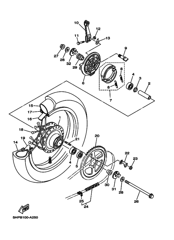 Rear wheel complete assy