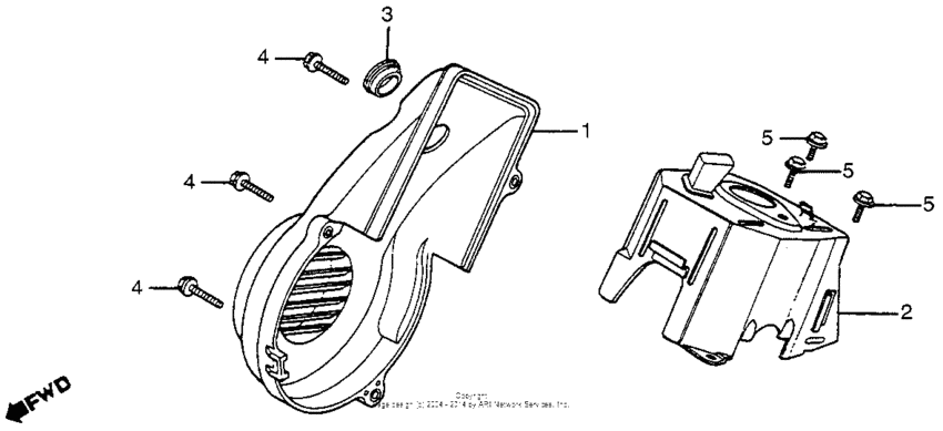 Fan cover + shroud air guide cover + cylinder +