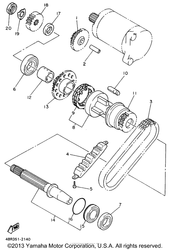 XJ600SH Муфта стартера