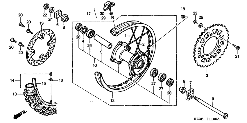 Rear wheel complete assy