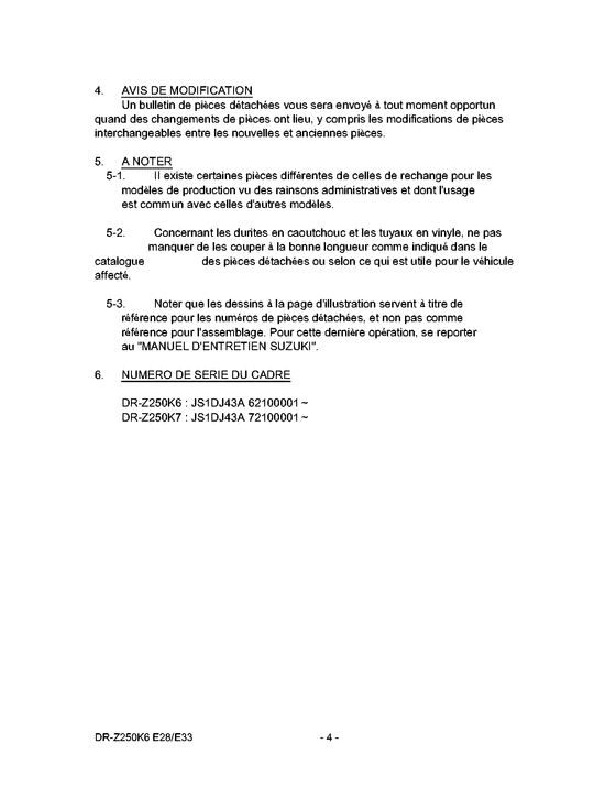 DR-Z250 Catalog preface