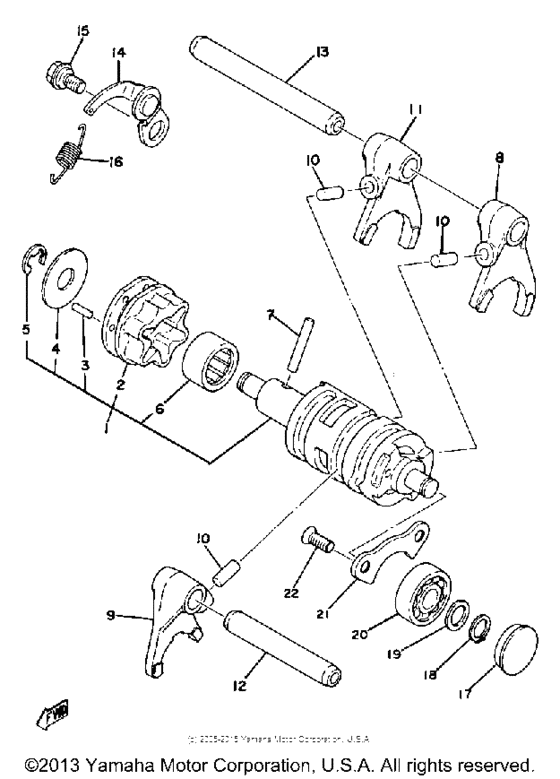 Shift cam-fork