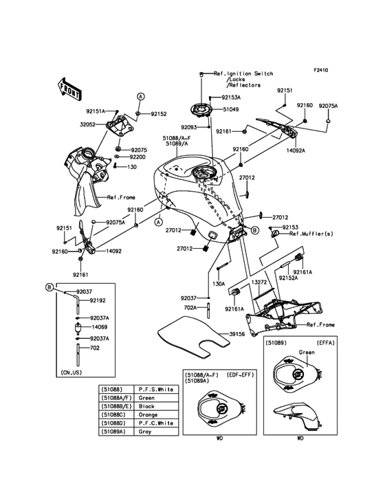 ZX636 Топливный бак