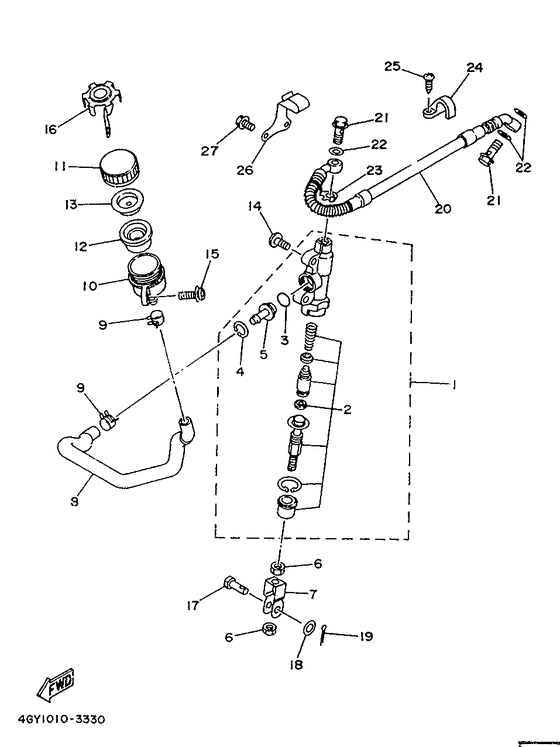 TT250R Задний торм цилиндр