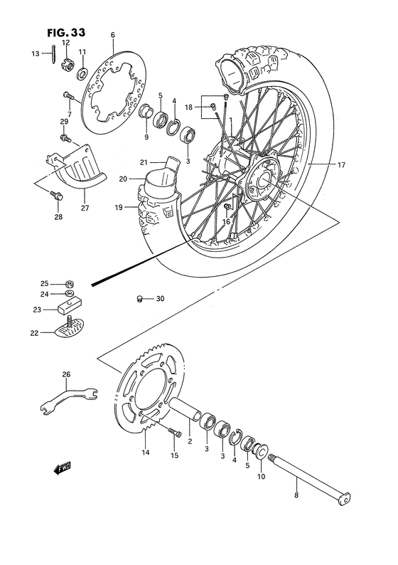 Rear wheel complete assy