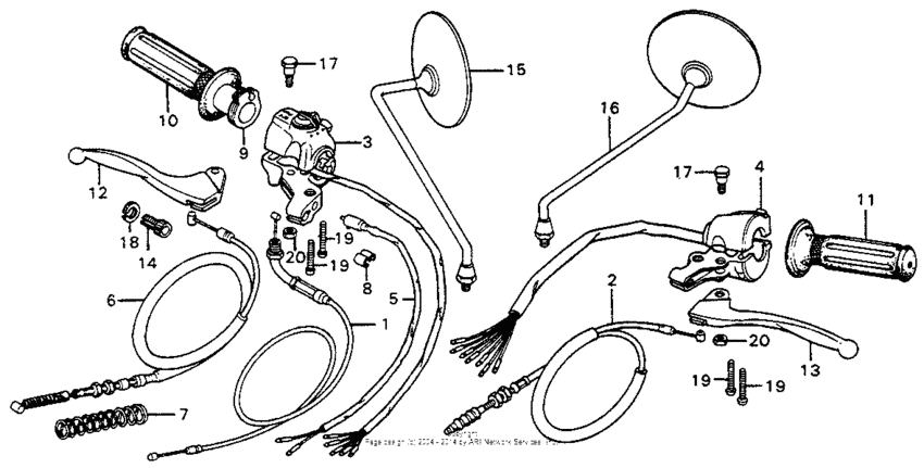 Handle switch + cable + lever