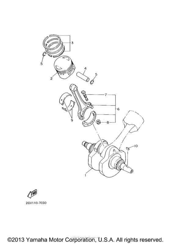 XVS650A Коленчатый вал и Поршень