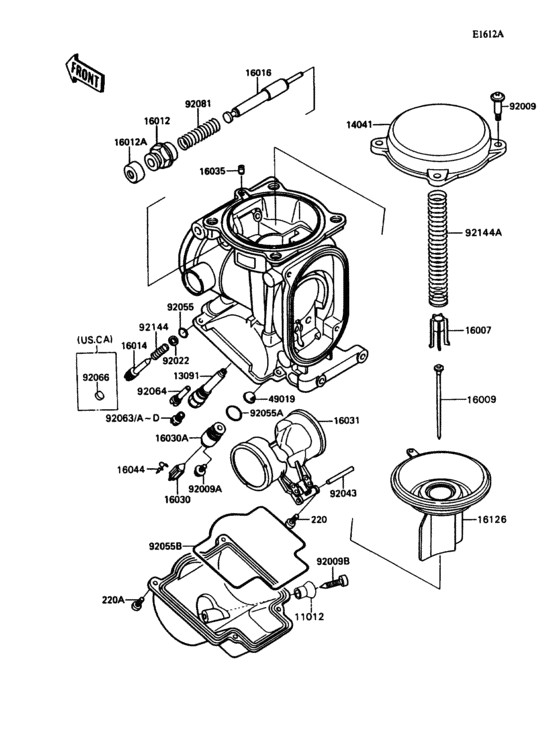 Carburetor parts(1/2)(015043-)