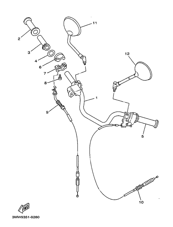 Steering handle. cable