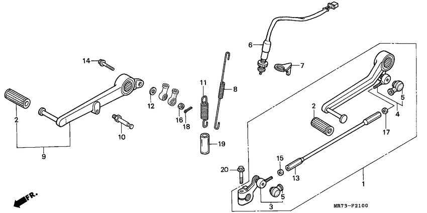 Brake pedal/change pedal