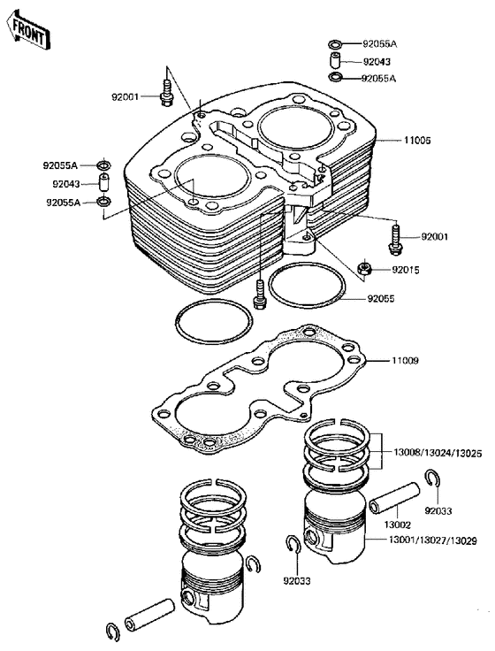 Cylinder/pistons