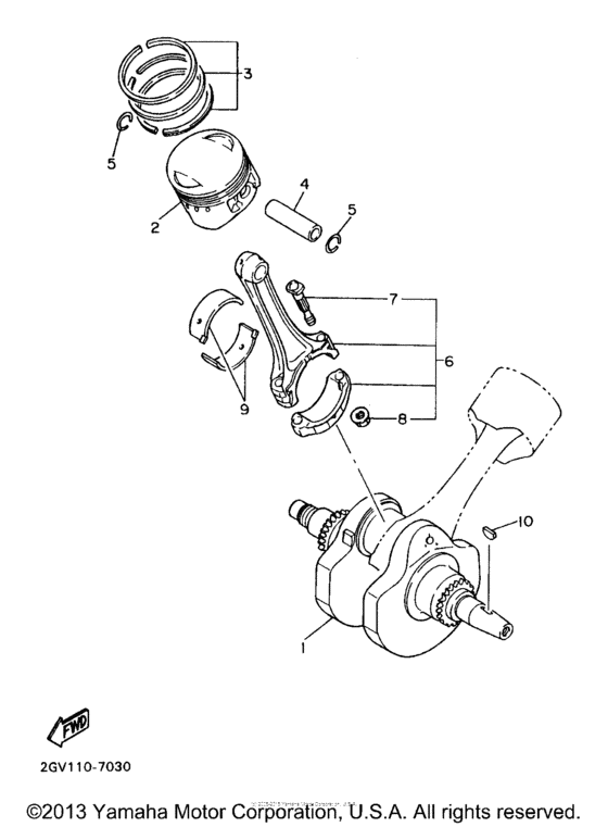 XV535KC Коленчатый вал и Поршень