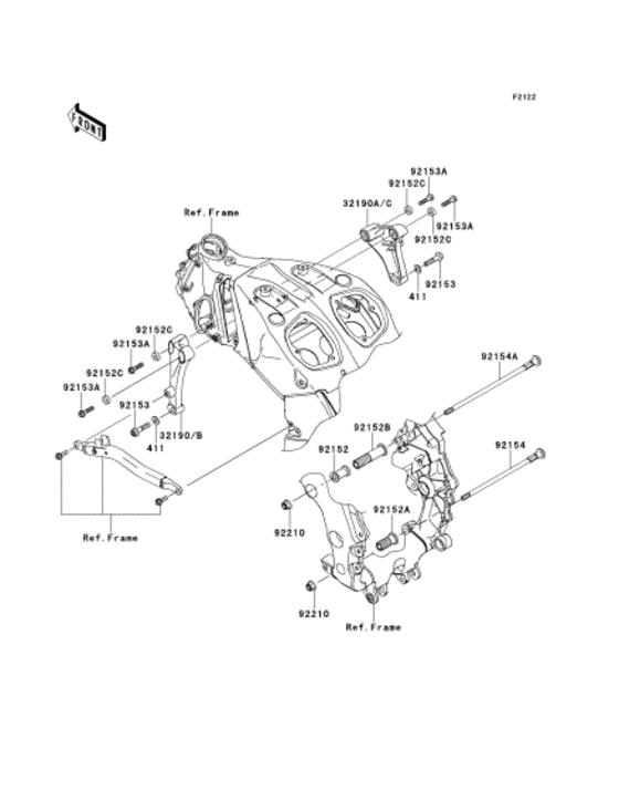 ZX1400 Крепление двигателя