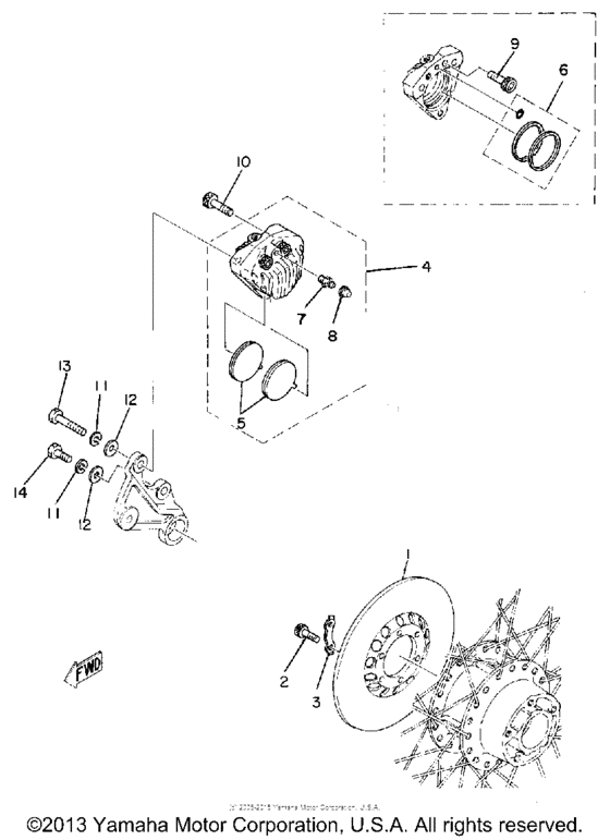 Rear disc brake - caliper