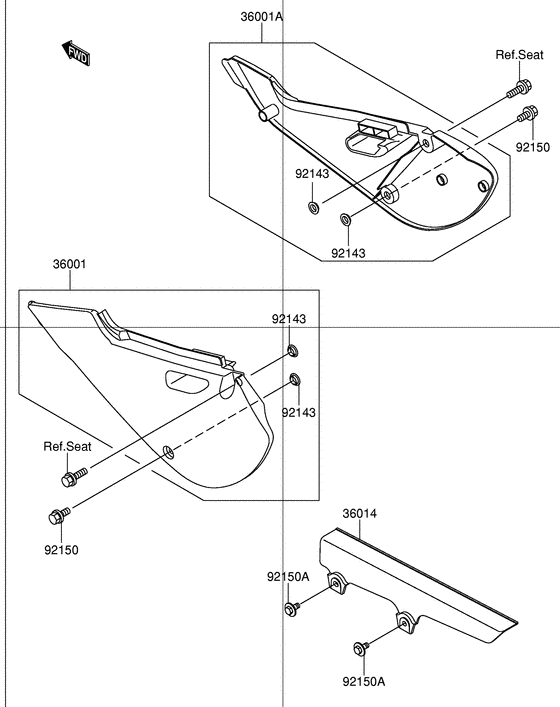 DR-Z110 Боковая крышка / крышка цепи