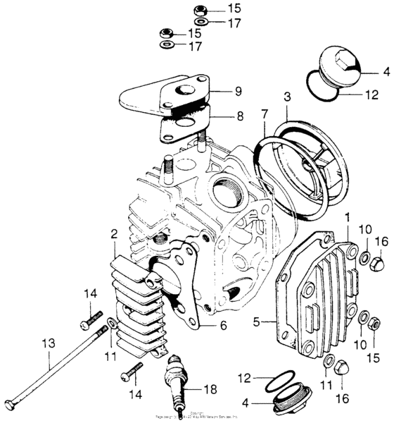 Cylinder head cover + sparkplug