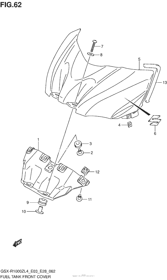 Fuel Tank Front Cover (Gsx-R1000Zl4 E28)