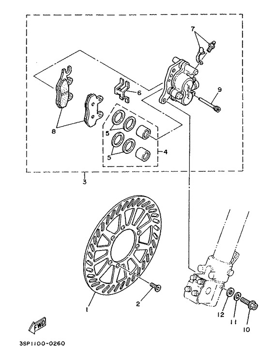Front brake. caliper