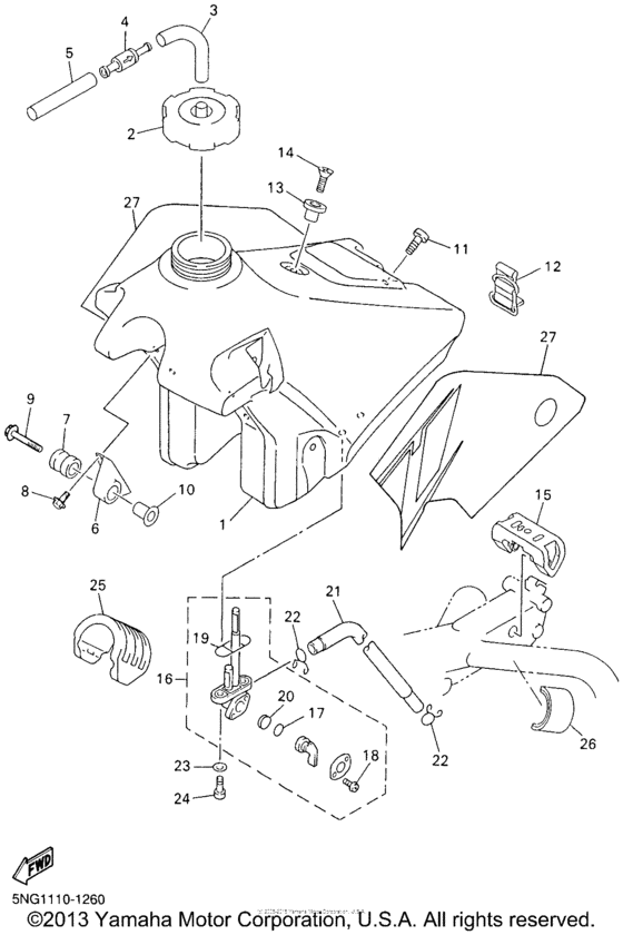WR426FN Топливный бак