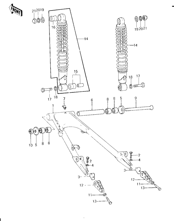 Swing arm/shock absorbers