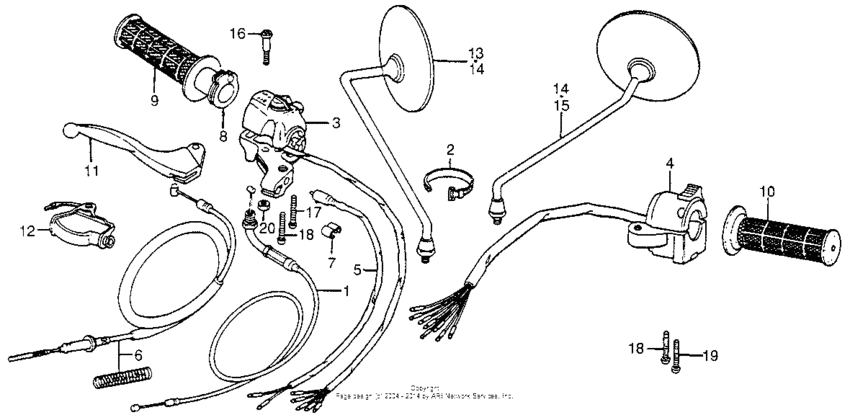 Control levers + switches + cables