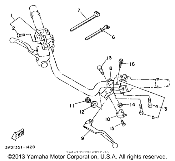 TDM850EC Рулевые переключатели