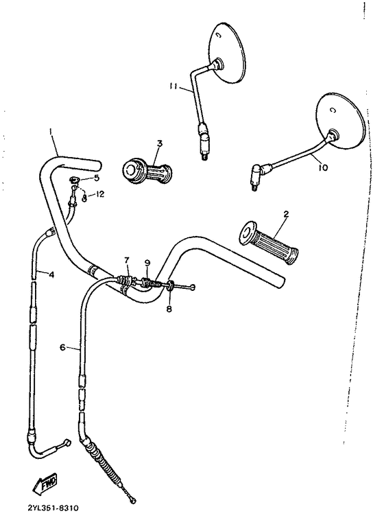 Steering handle. cable