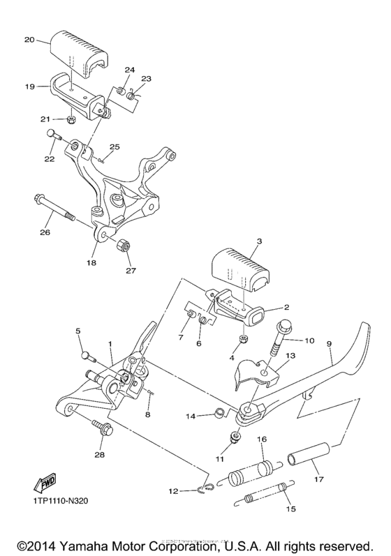 XVS950C Подножки
