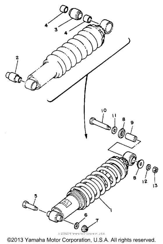 XT350A Амортизаторы задние