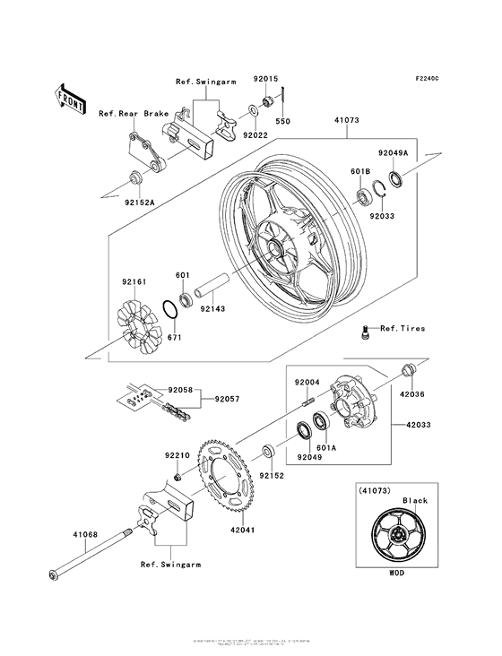 EX300 Rear Wheel / chain (Aefa)