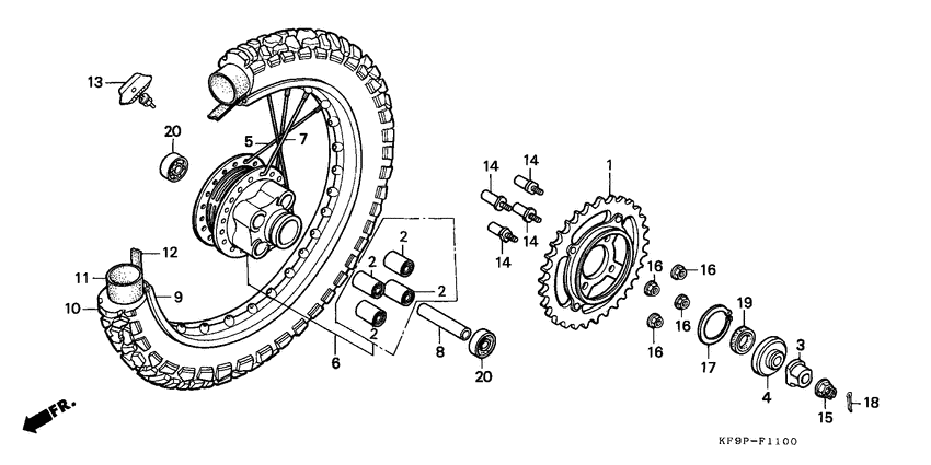 Rear wheel complete assy