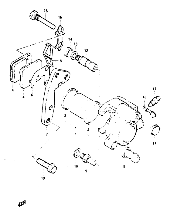 TS125 Передний суппорт тормозной
