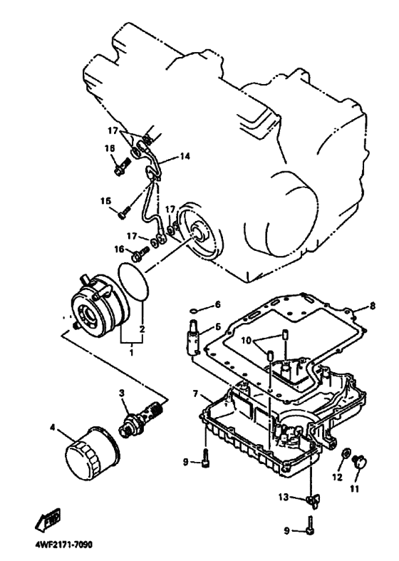 YZF600R YZF600RJ Масляный радиатор