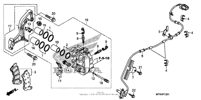 Front brake caliper (vt1300csa)
