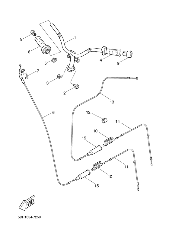 YQ50L Steering handle & cable