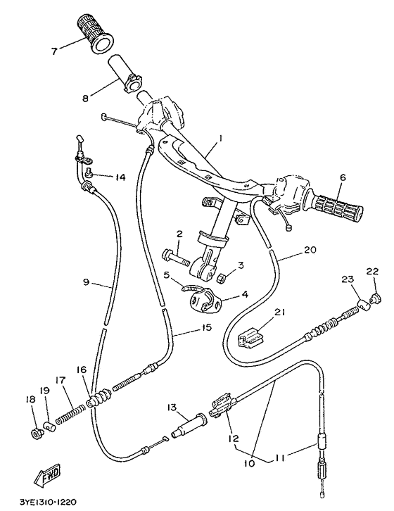 Steering handle. cable