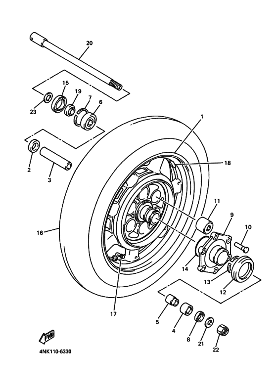 Rear wheel complete assy
