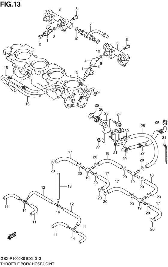 Throttle body hose/joint