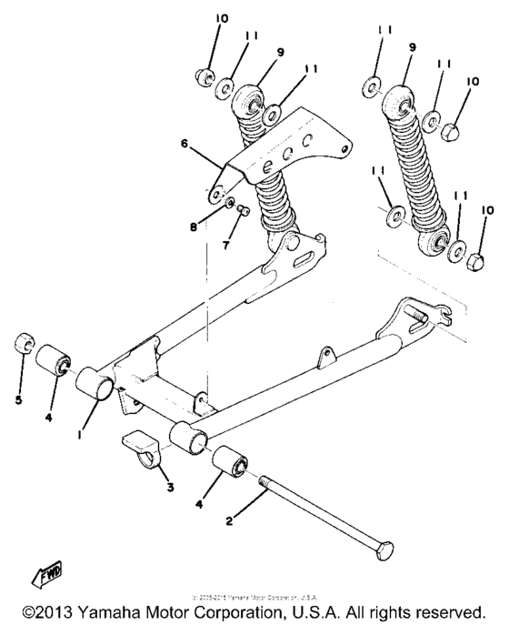 Rear arm - rear cushion - chain case