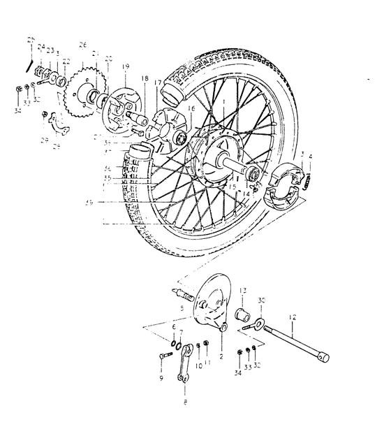 Rear wheel complete assy