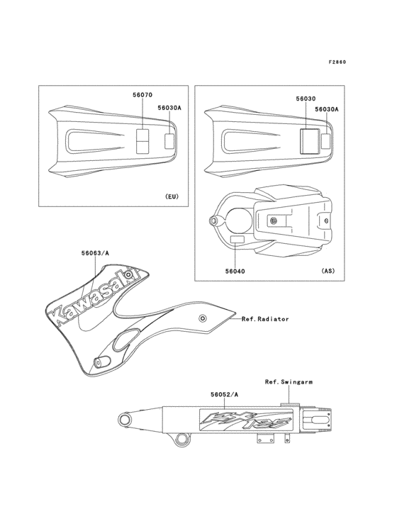 KX125 Лейбл предостережения