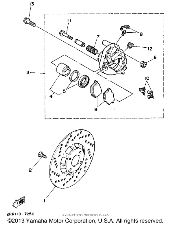 YSR50D Передний суппорт
