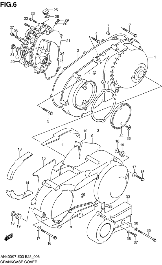 Crankcase cover ass`y  (v