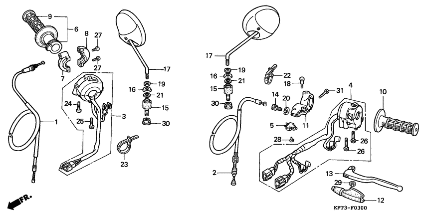 Handle lever/switch/ cable