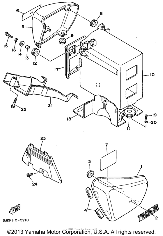 XV1100G Боковые обтекатели