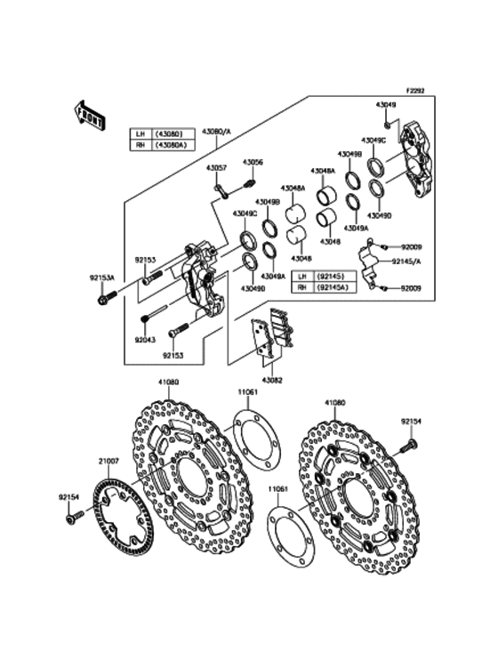 KLZ1000 Передний тормоз