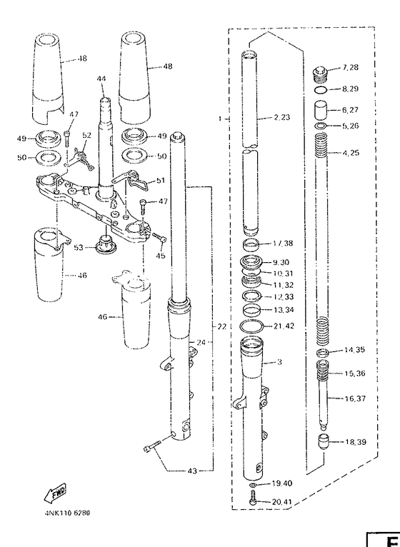 XVZ13AH Передняя вилка